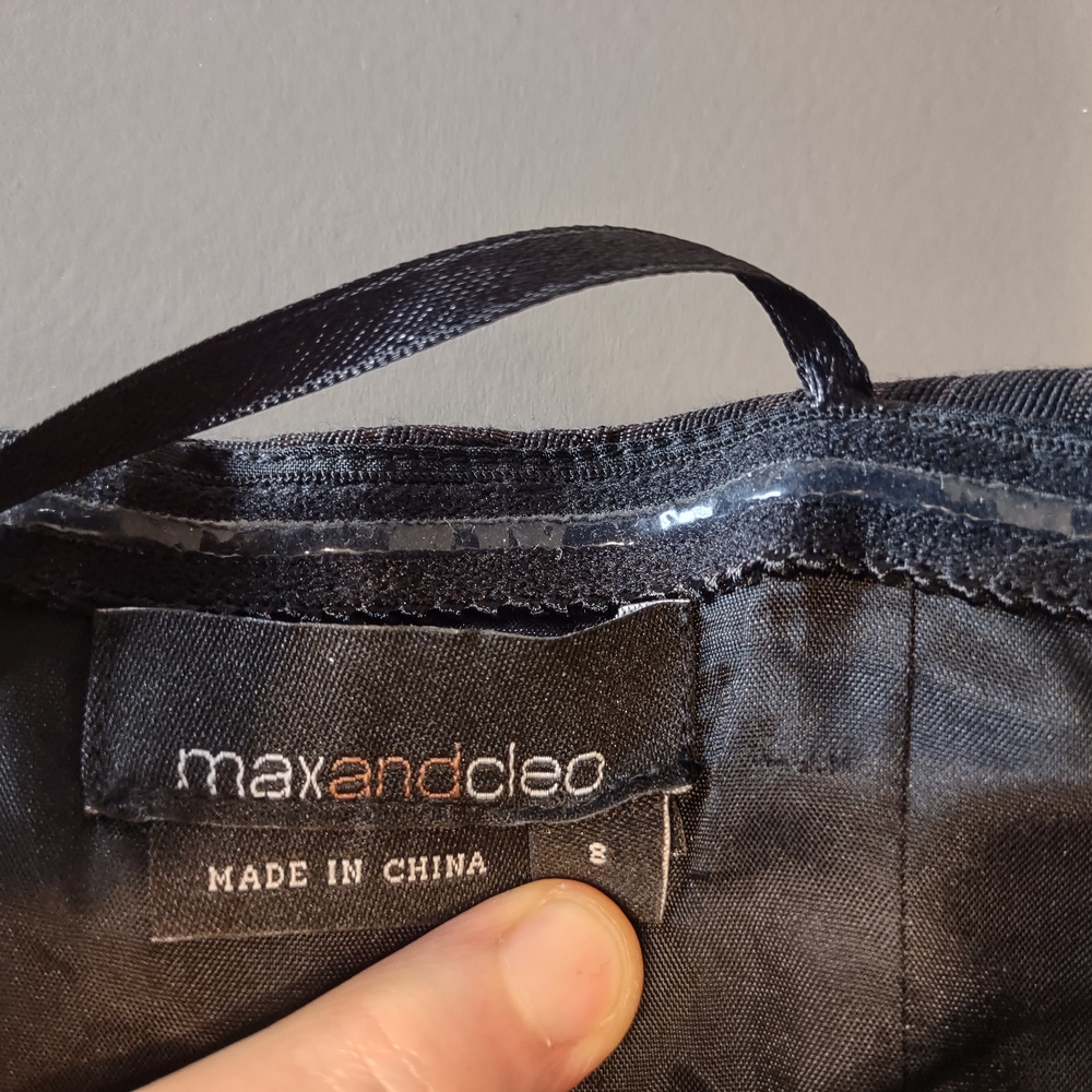 Max & Cleo Black Strapless Textured Pattern Dress - Picture 11 of 14